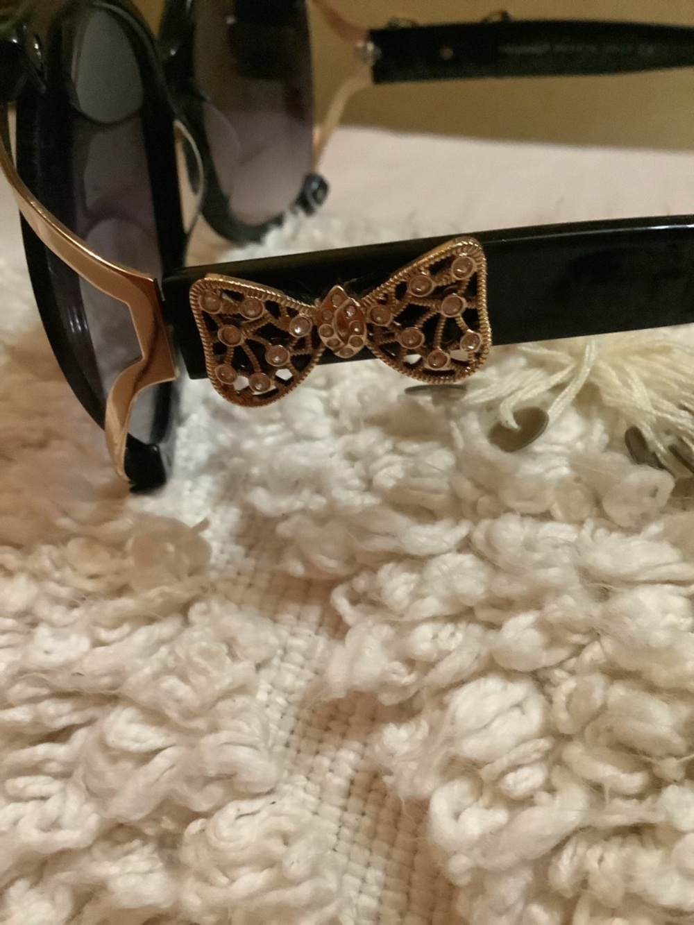 CHANEL Black and Gold Decorative Butterfly Sunglasses - Picture 3 of 6